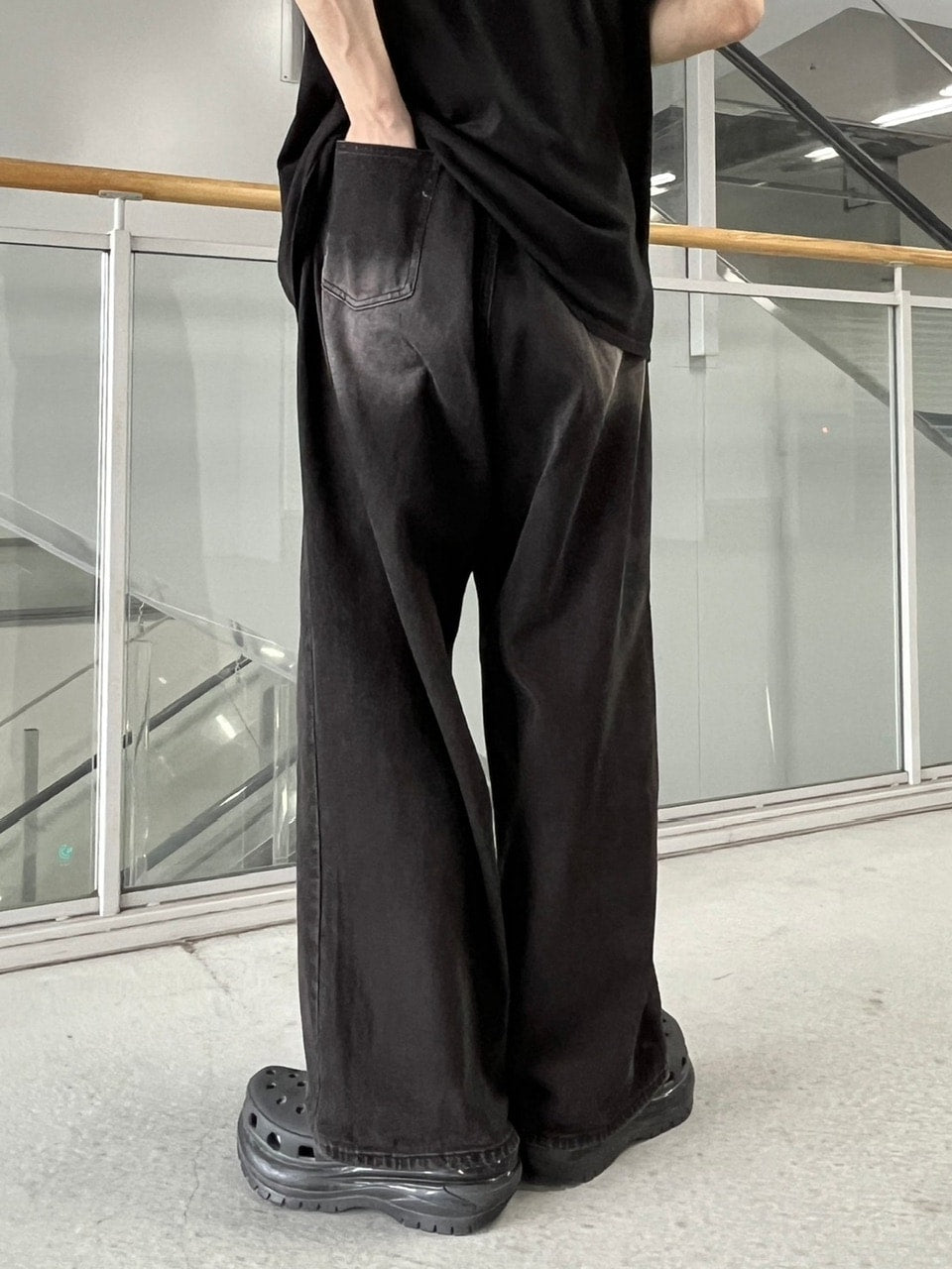 【youll】vintage wash denim wide pants (2color)