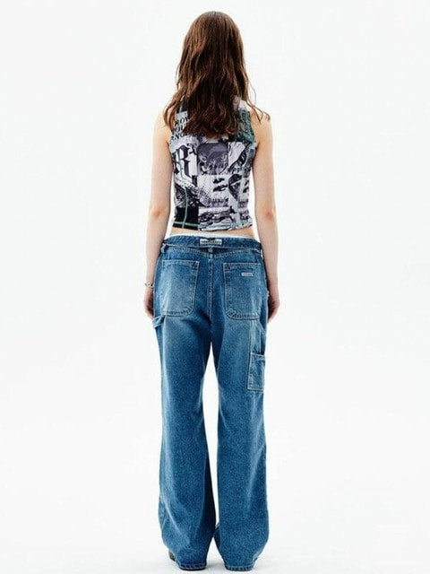 【runningHIGH】WASHED DENIM CARPENTER PANTS