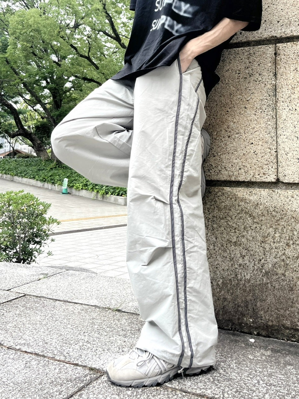 【youll】nylon track wide pants (5color)