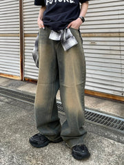 受注制【Chikashitsu +】vintage faded wash denim pants