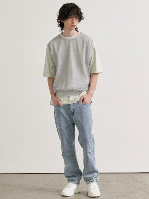 【RE:ON STUDIO】LAYERED MESH VEST