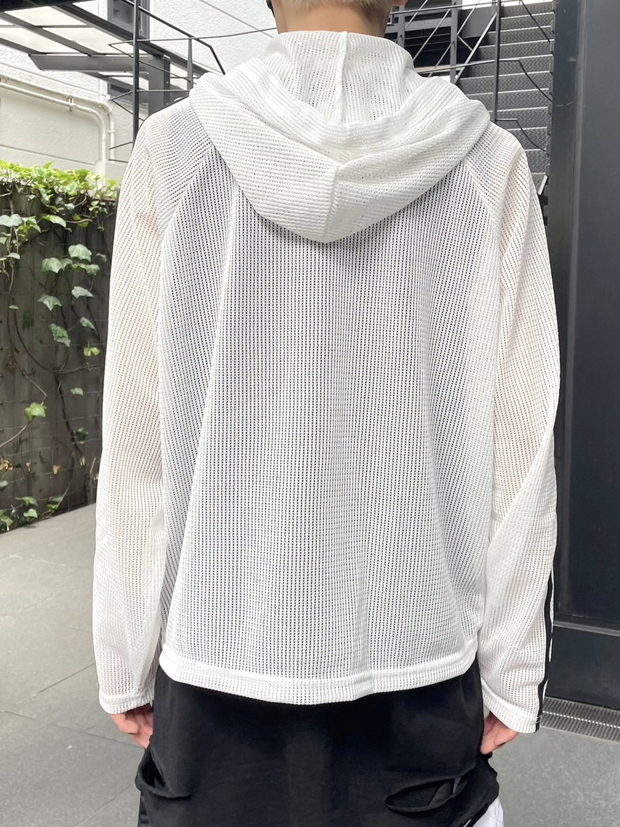 受注制【Never mind the XU】track mesh zip hoodie (2color)