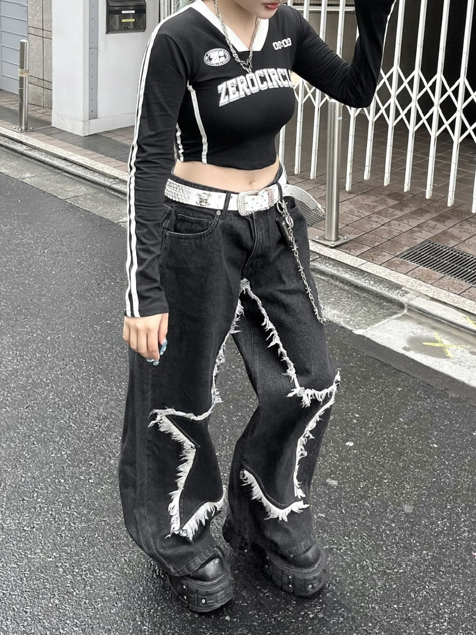 受注制【Never mind the XU】sporty track long sleeve tee