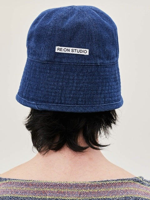 【RE:ON STUDIO】REON LOGO DENIM BUCKET HAT