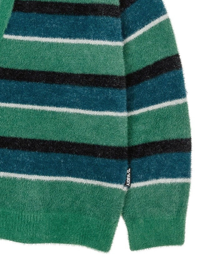 【AJOBYAJO】Argyle Stripe Mixed Cardigan / 【アジョバイアジョ】アーガイルストライプボーダーミックス長袖カーディガン