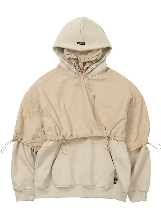 【AJOBYAJO】Layered Nylon Hoodie / 【アジョバイアジョ】レイヤードナイロンフード長袖パーカー