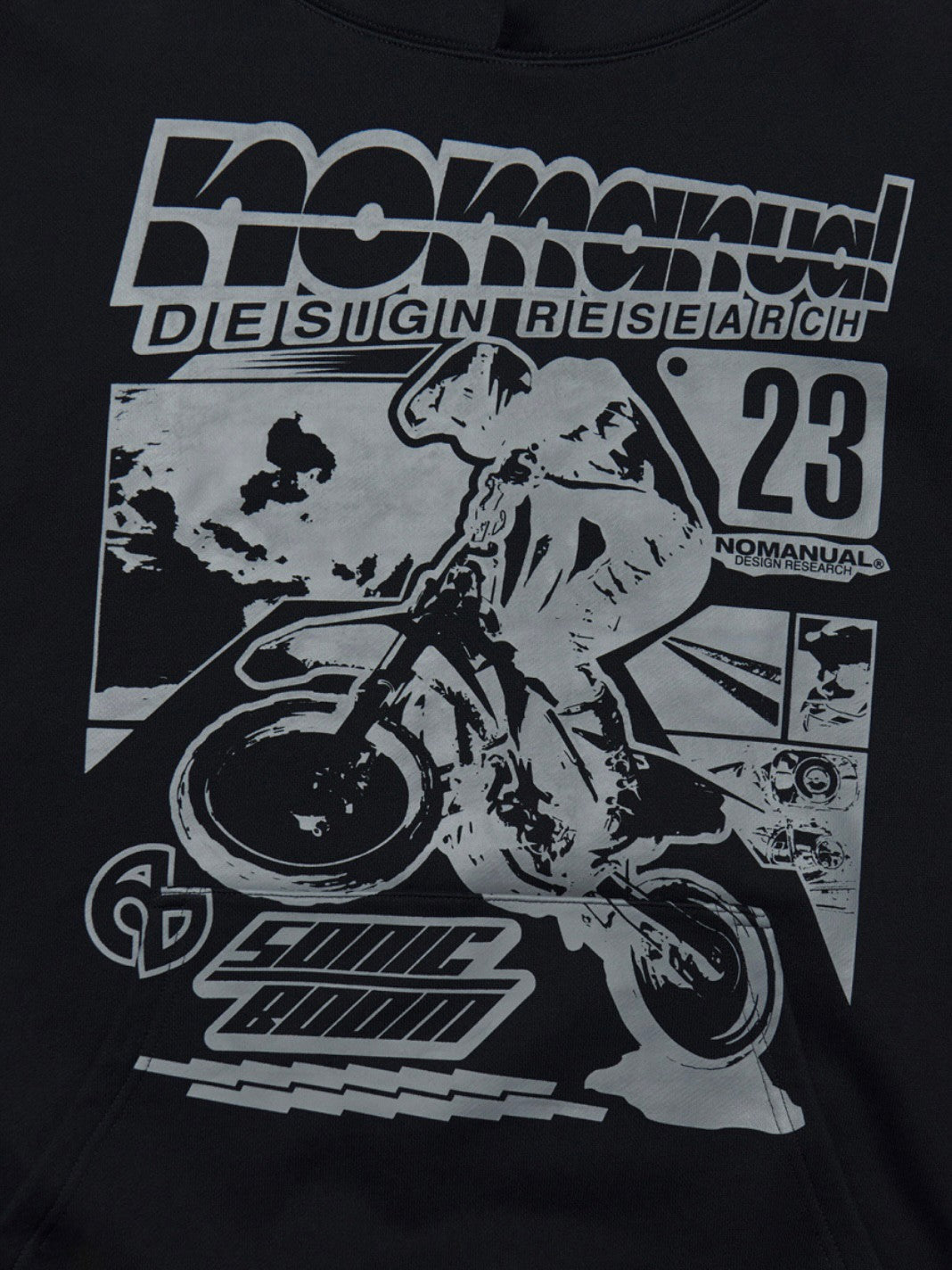 【NOMANUAL】NM AUTO HOODIE / 【ノーマニュアル】ロゴプリント長袖パーカー