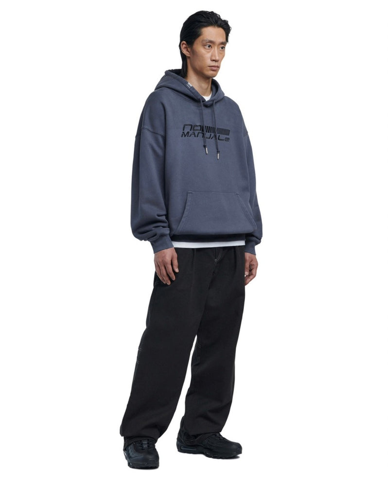 【NOMANUAL】OVERDYED SPEED LOGO HOODIE
