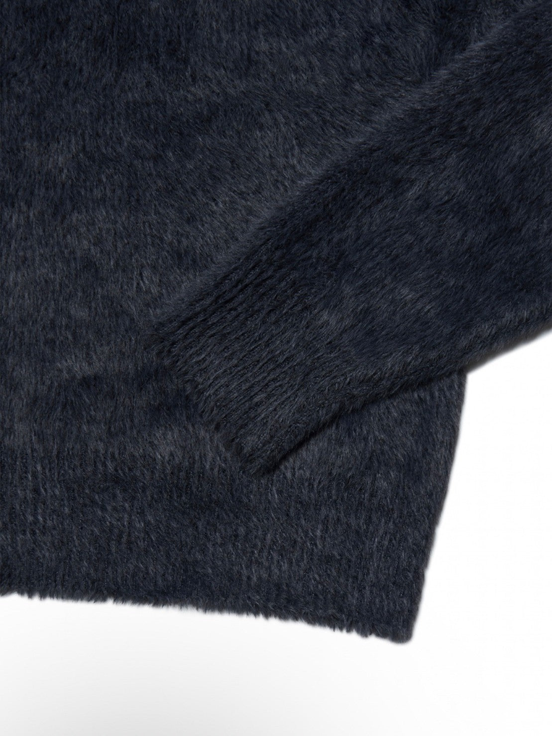 【NOMANUAL】HIGH NECK HAIRY KNIT ZIP-UP
