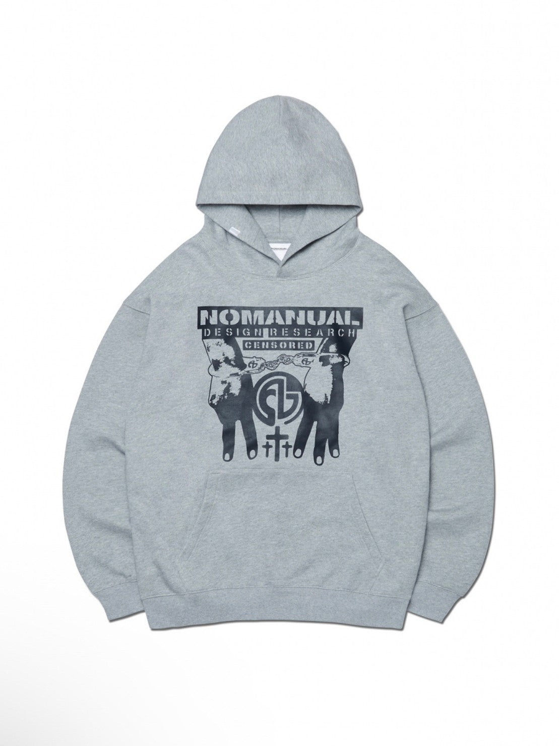 【NOMANUAL】N.M.C HOODIE / 【ノーマニュアル】ロゴプリント長袖パーカー