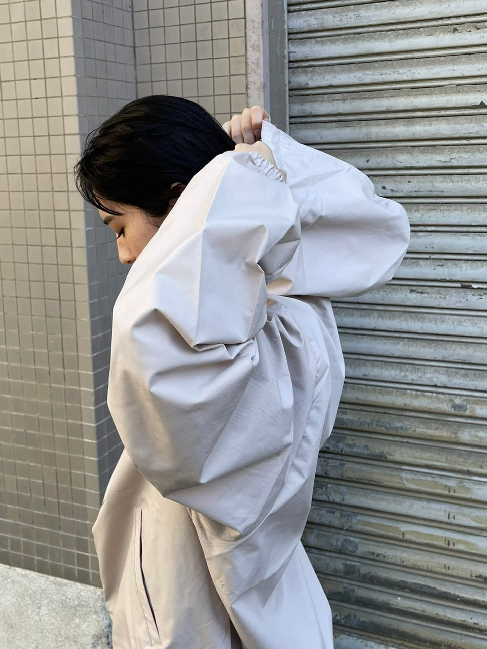 受注制【Chikashitsu +】unisex cropped hooded blouson (3color) / 【チカシツプラス】ユニセックスクロップドフード長袖ブルゾン