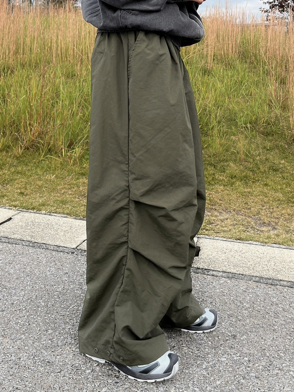 受注制【youll】snap button tuck wide pants (3color)