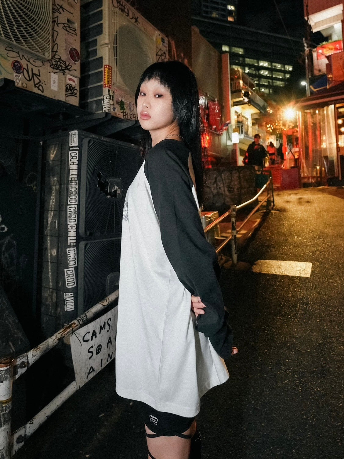 【Bizarre Maiden】rhinestone logo raglan tee (2color) / 【ビザールメイデン】ラインストーンロゴラグラン長袖Tシャツ