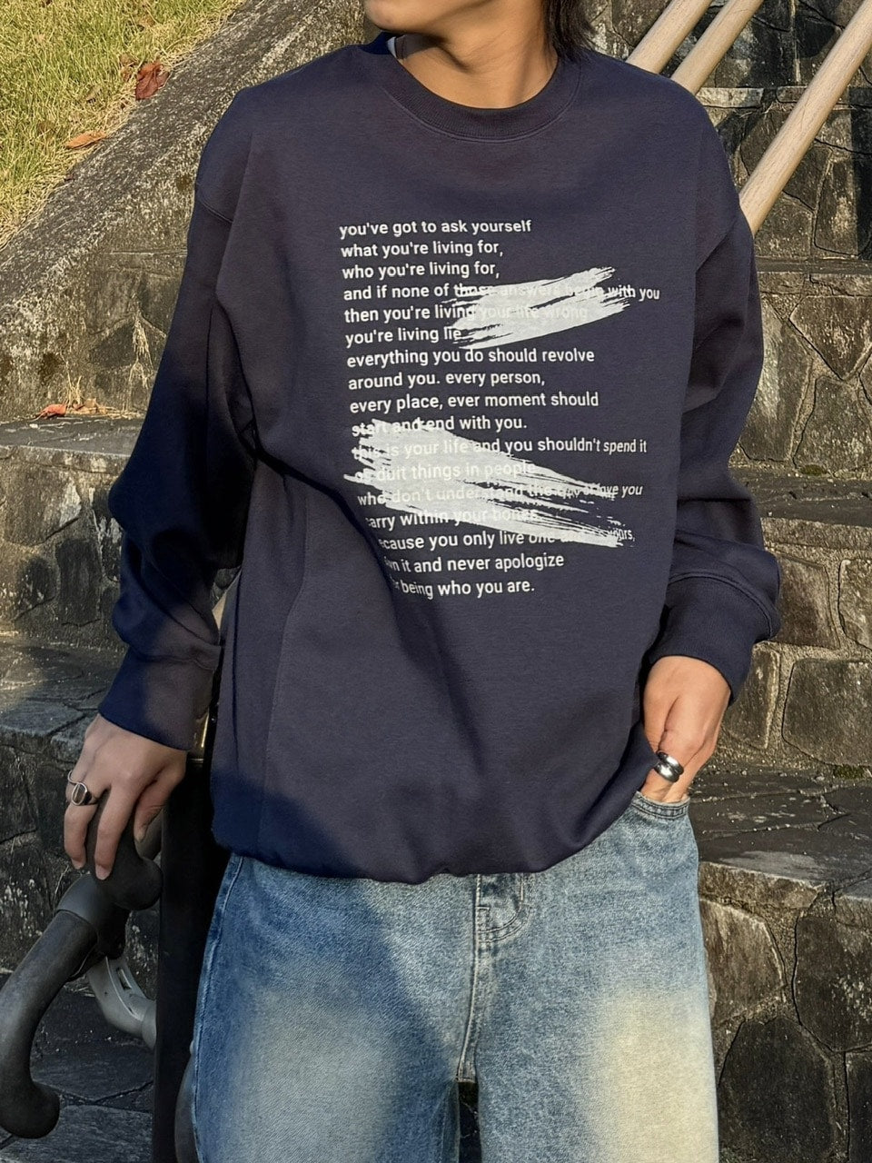 受注制【RENOL】lettering sweat shirt (4color)