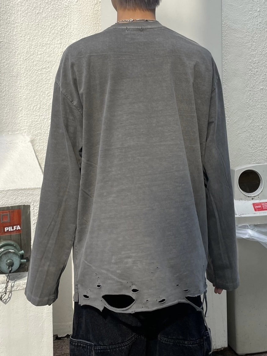 受注制【Never mind the XU】damage long sleeve 2 (2color)