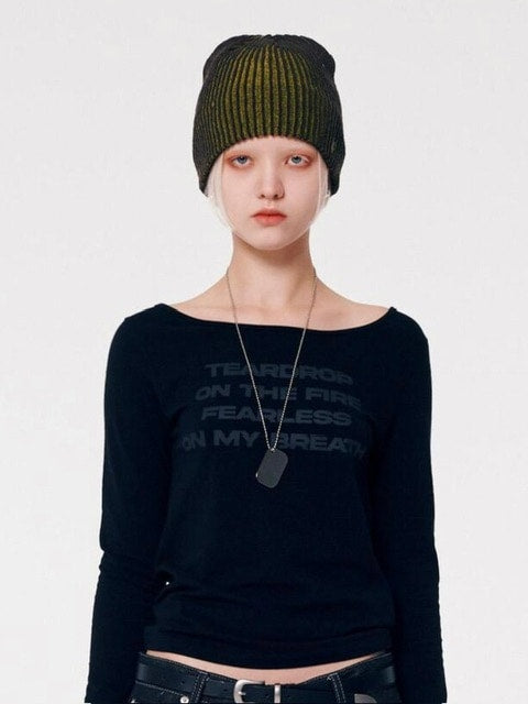 【runningHIGH】GLITTER LOGO TWO TONE BEANIE