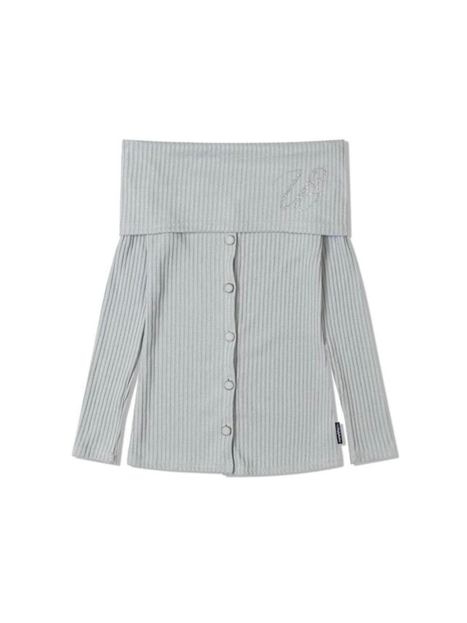 【Uglyshadow】BEAD KNIT OFF-SHOULDER / 【アグリーシャドウ】ビーズロングオフショルダー長袖カーディガン