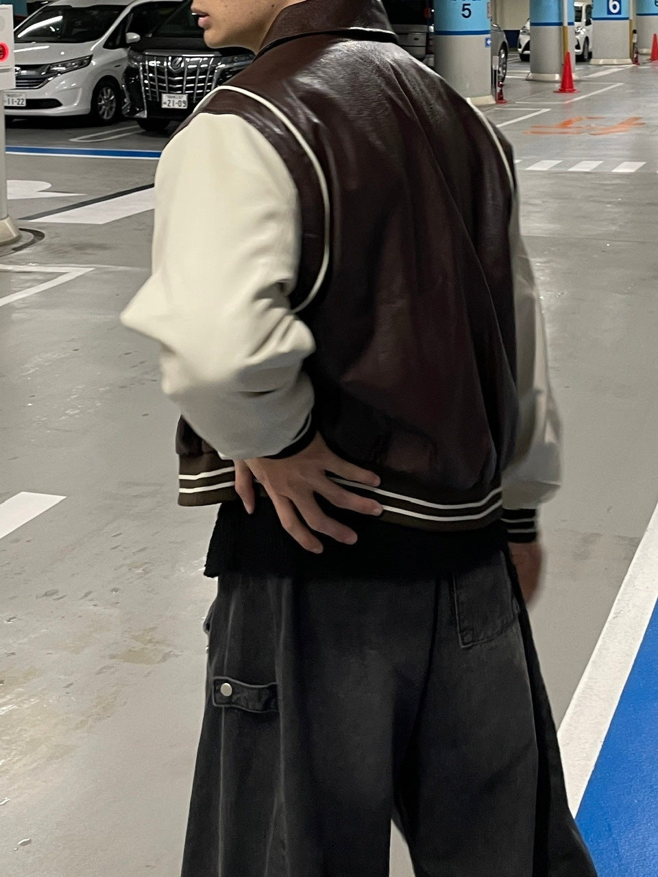 受注制【Chikashitsu +】leather piping jacket (2color)