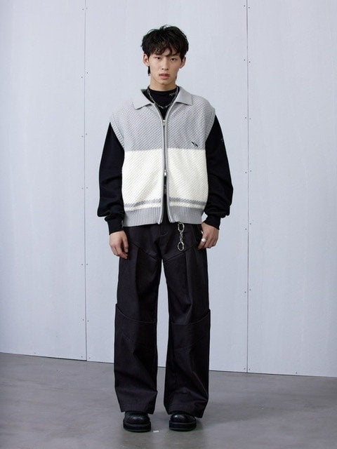 【ARCH by ROARINGWILD】ACADEMIC ZIPPER KNIT VEST