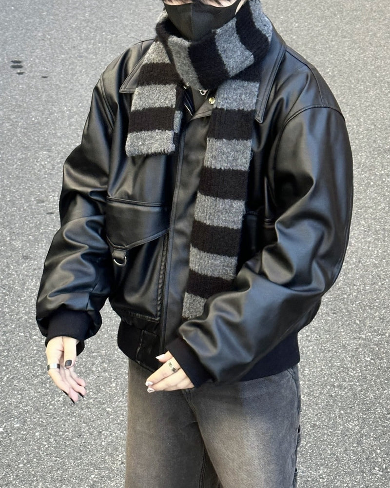 大阪店WEB限定【Chikashitsu +】border pocket muffler (2color)