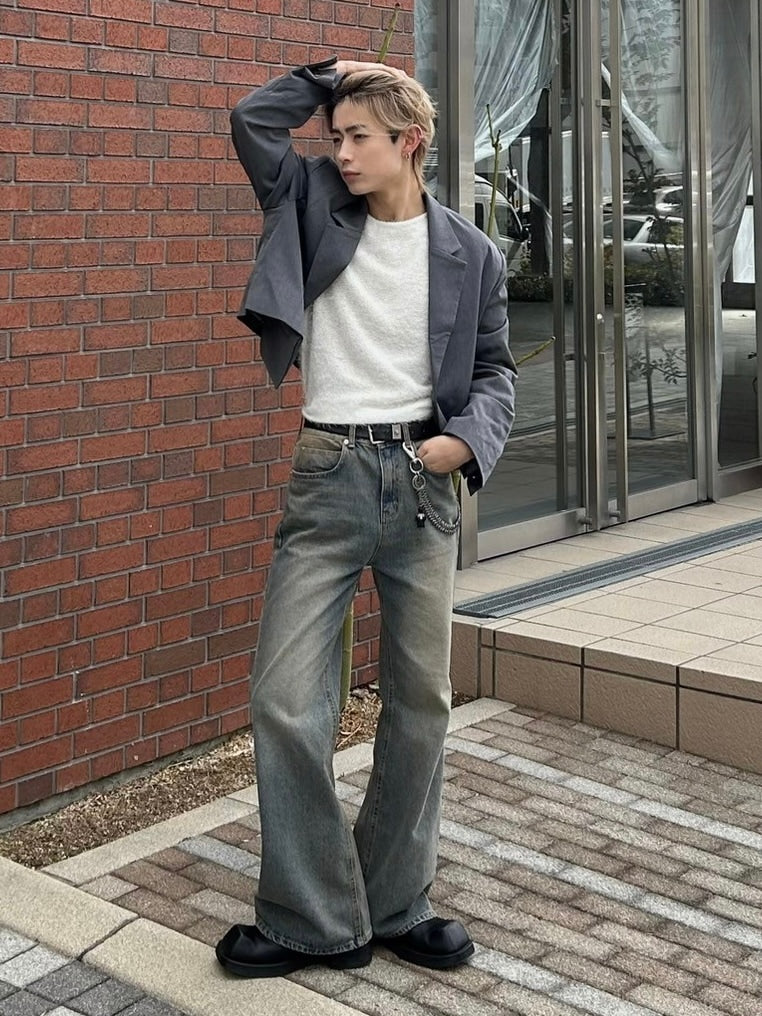 【Chikashitsu +】cropped single jacket (2color)