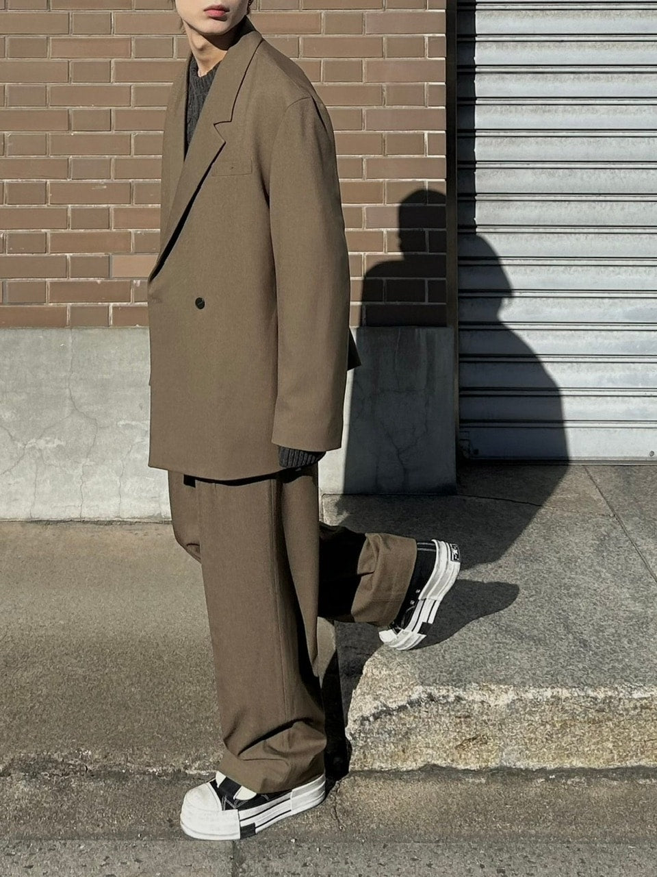 受注制【Chikashitsu +】set up belt slacks (3color)