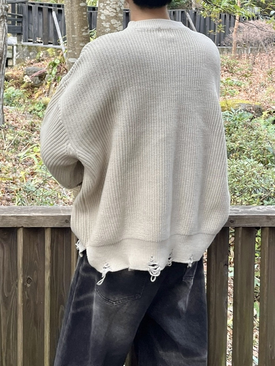 受注制【youll】damage round knit (3color)