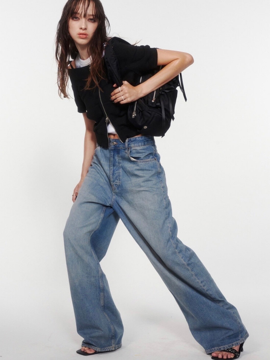 【NOT KNOWING】Double Ribbon Cargo Duffle Bag