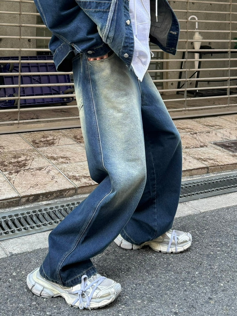 【Chikashitsu +】vintage wash denim pants (2color) / 【チカシツプラス】ヴィンテージウォッシュデニムパンツ