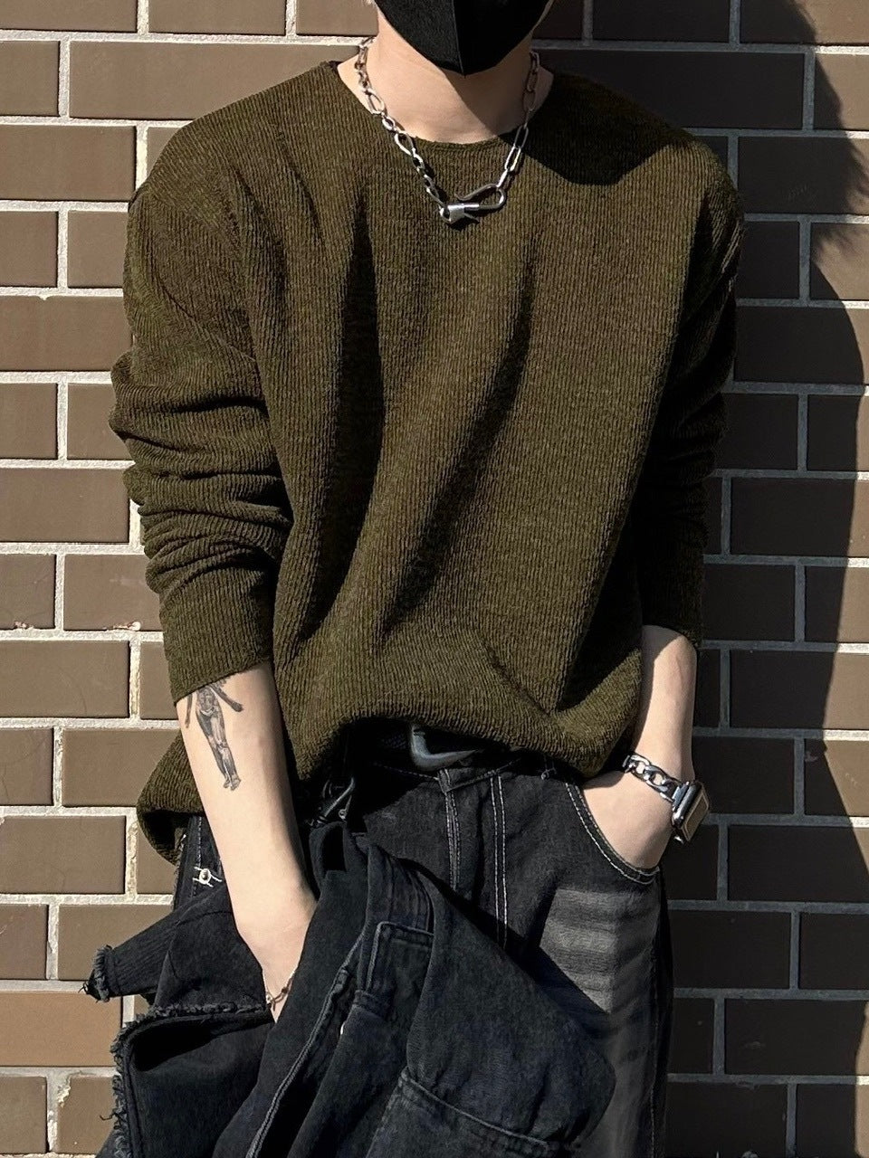 【Chikashitsu +】unisex over knit (4color) / 【チカシツプラス】ユニセックスオーバーサイズ長袖ニット