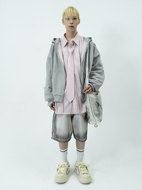 受注制【nmtc +】grunge processing denim shorts