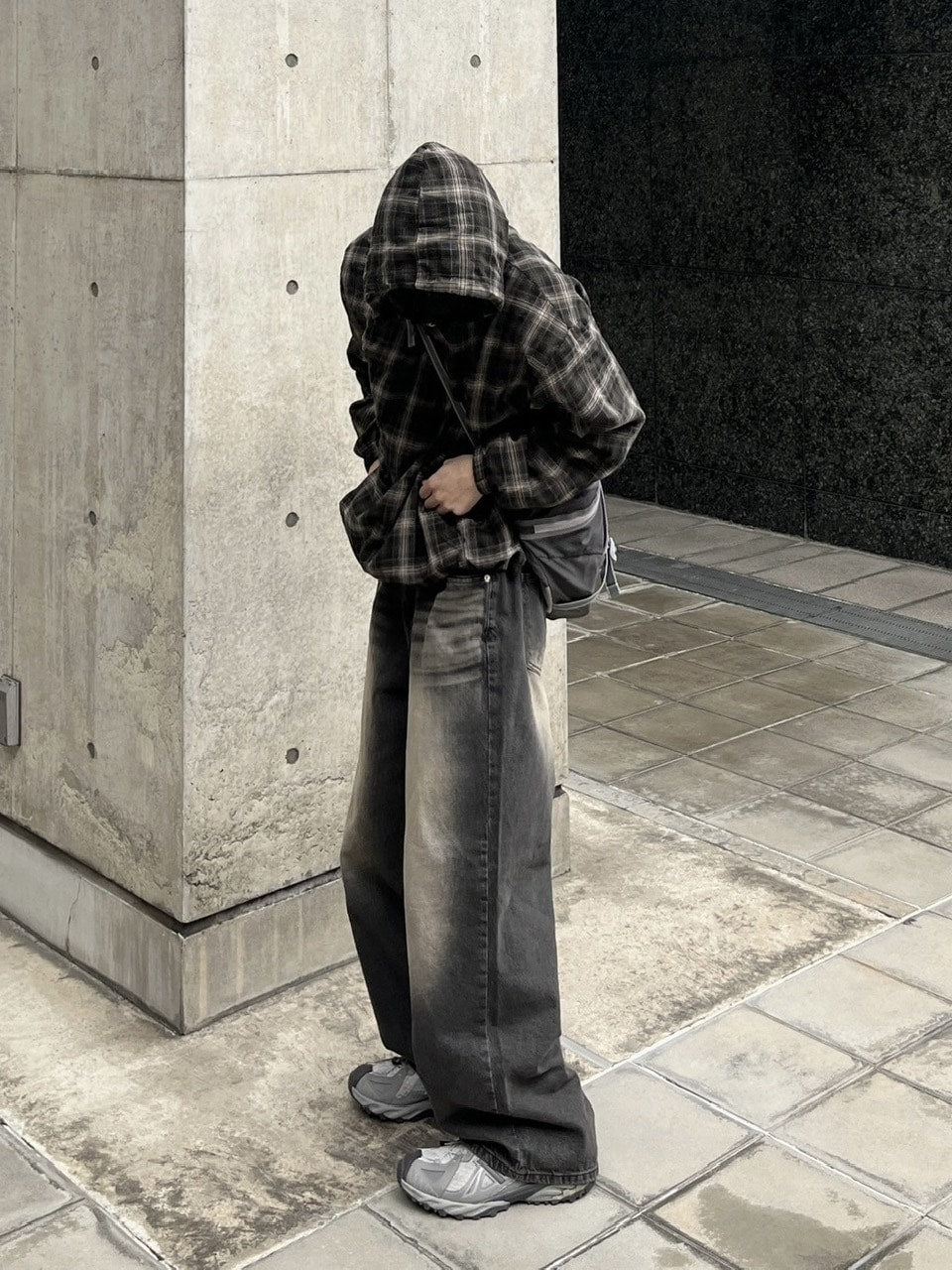 受注制【youll】faded wide denim pants