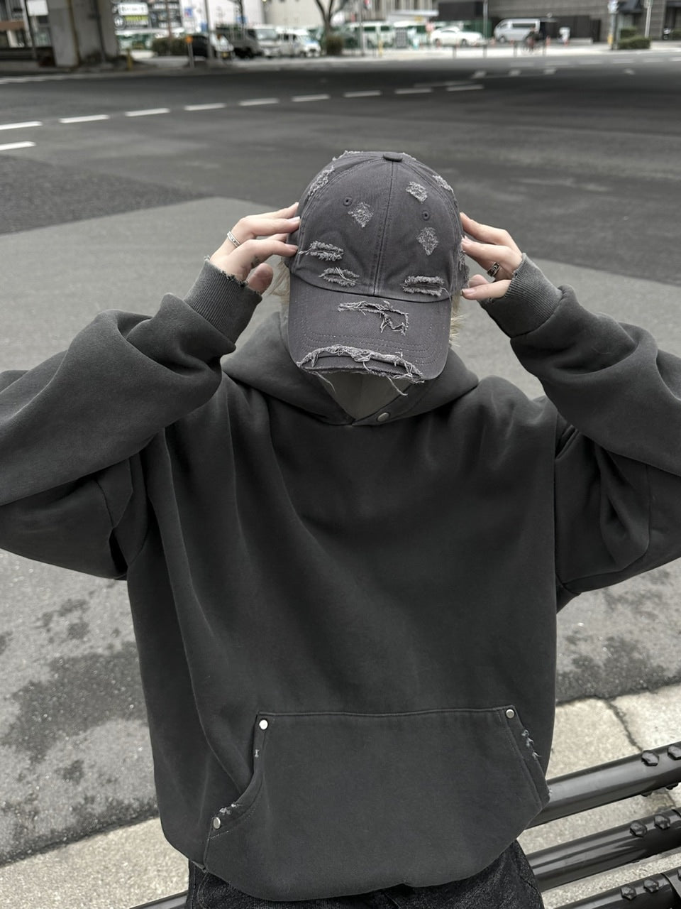 大阪店WEB限定受注制【Chikashitsu +】vintage damage cap (2color)