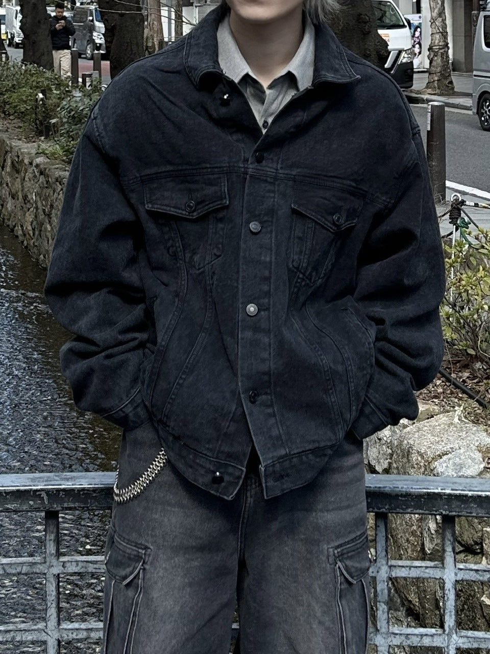 大阪店WEB限定受注制【Chikashitsu +】back design denim jacket