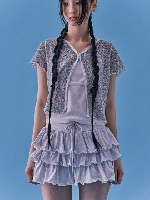 【FANCY CLUB】PUFF SWEAT CANCAN MINI SKIRT