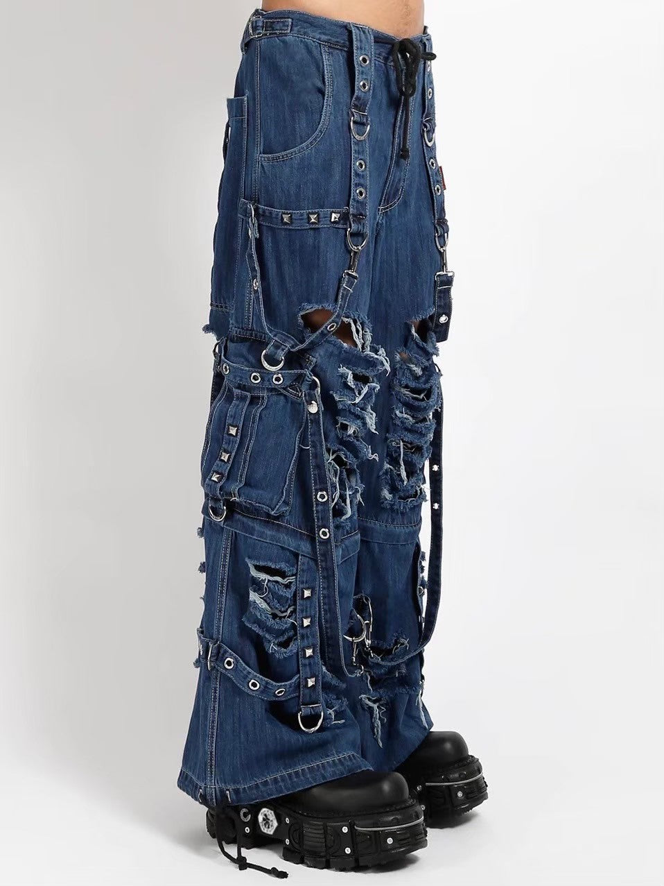 【TRIPP nyc】DENIM STRAP SHREDDER PANT[JM7117MR]