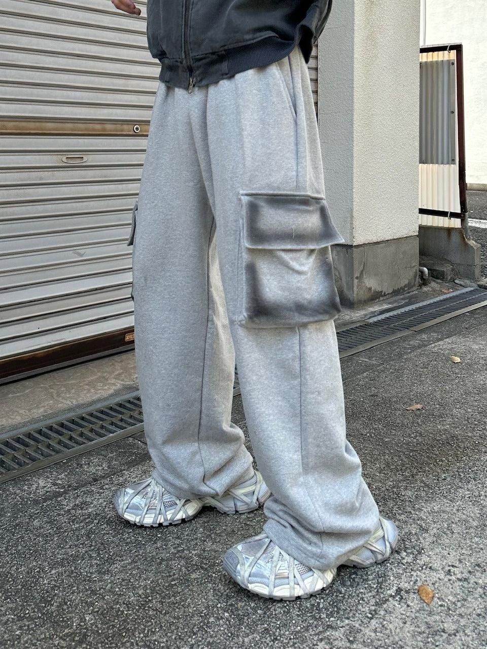 大阪店WEB限定【Chikashitsu +】washed sweat cargo pants (2color)