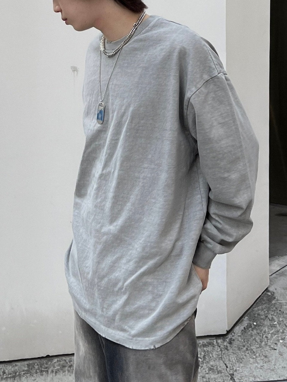 大阪店WEB限定受注制【Chikashitsu +】pigment long sleeve (2color)
