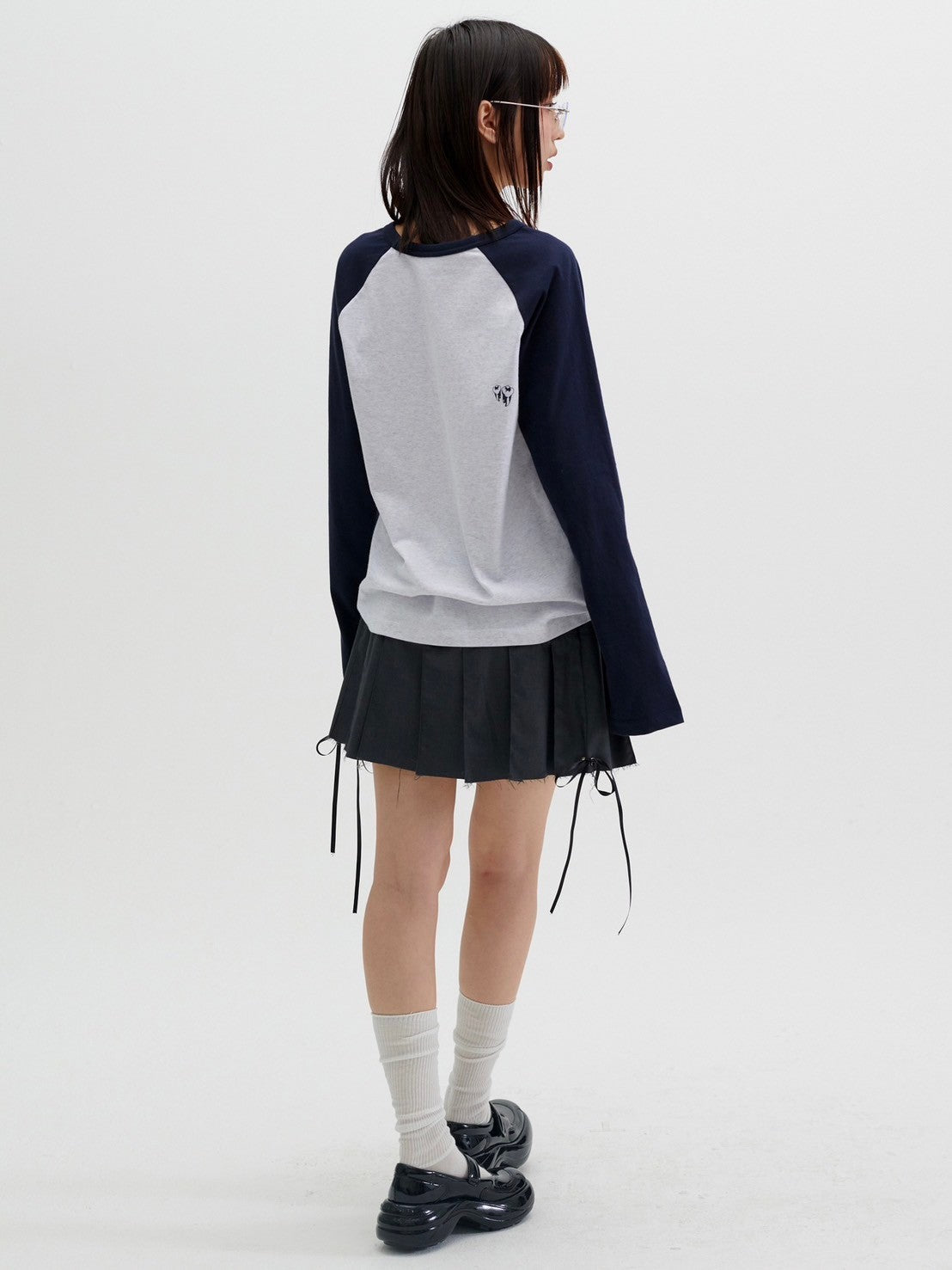 【runningHIGH】CUT OFF PLEATED MINI SKIRT