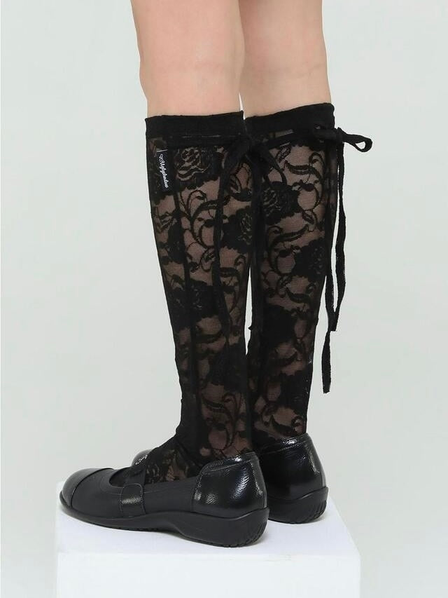 Uglyshadow】ROSE LACE LONG SOCKS / 【アグリーシャドウ】ローズ