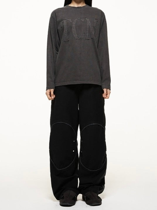 【THECOLDESTMOMENT】logo washed long sleeve