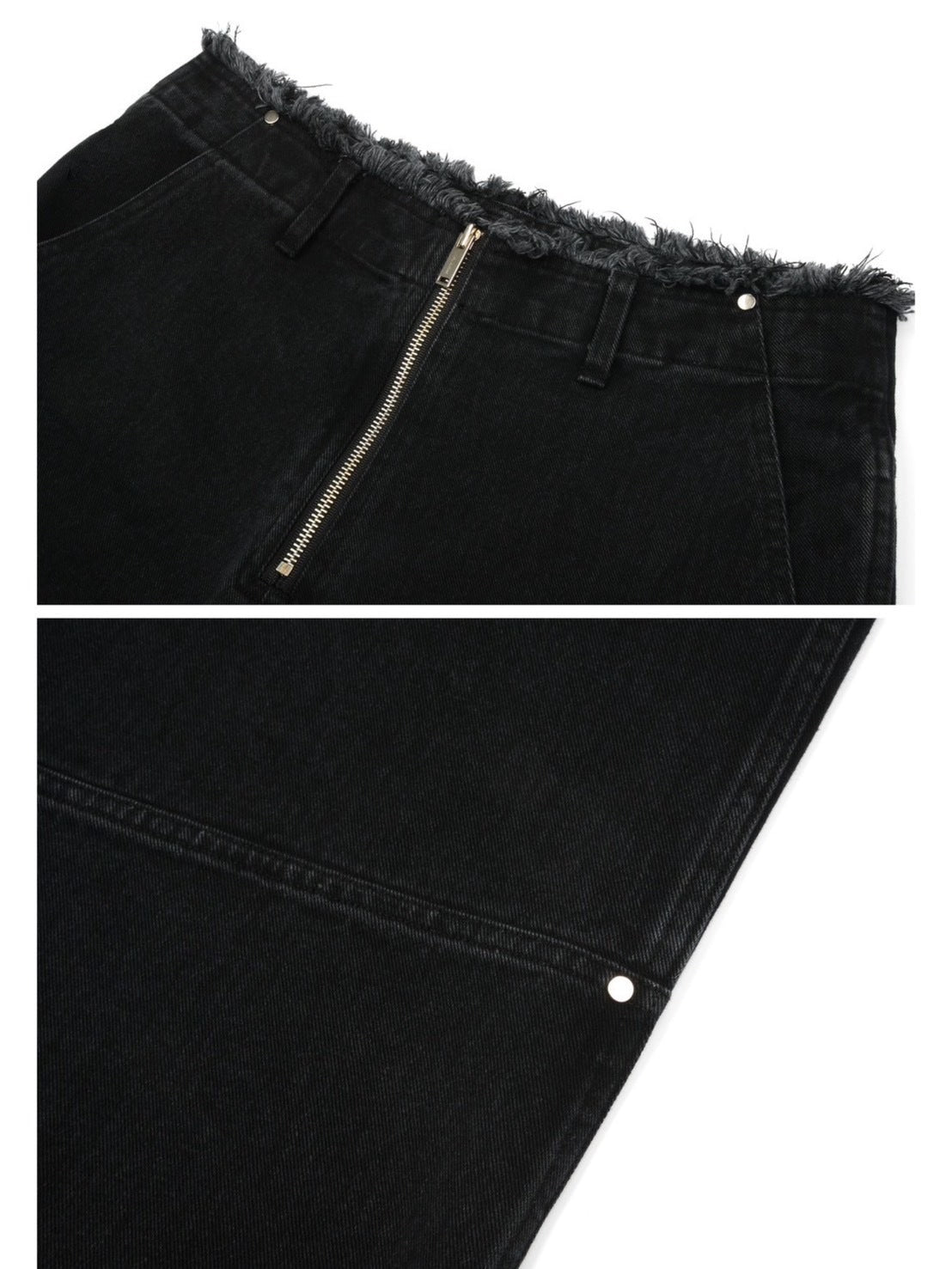 【MORE THAN BLACK】CUT OFF DENIM SKIRT