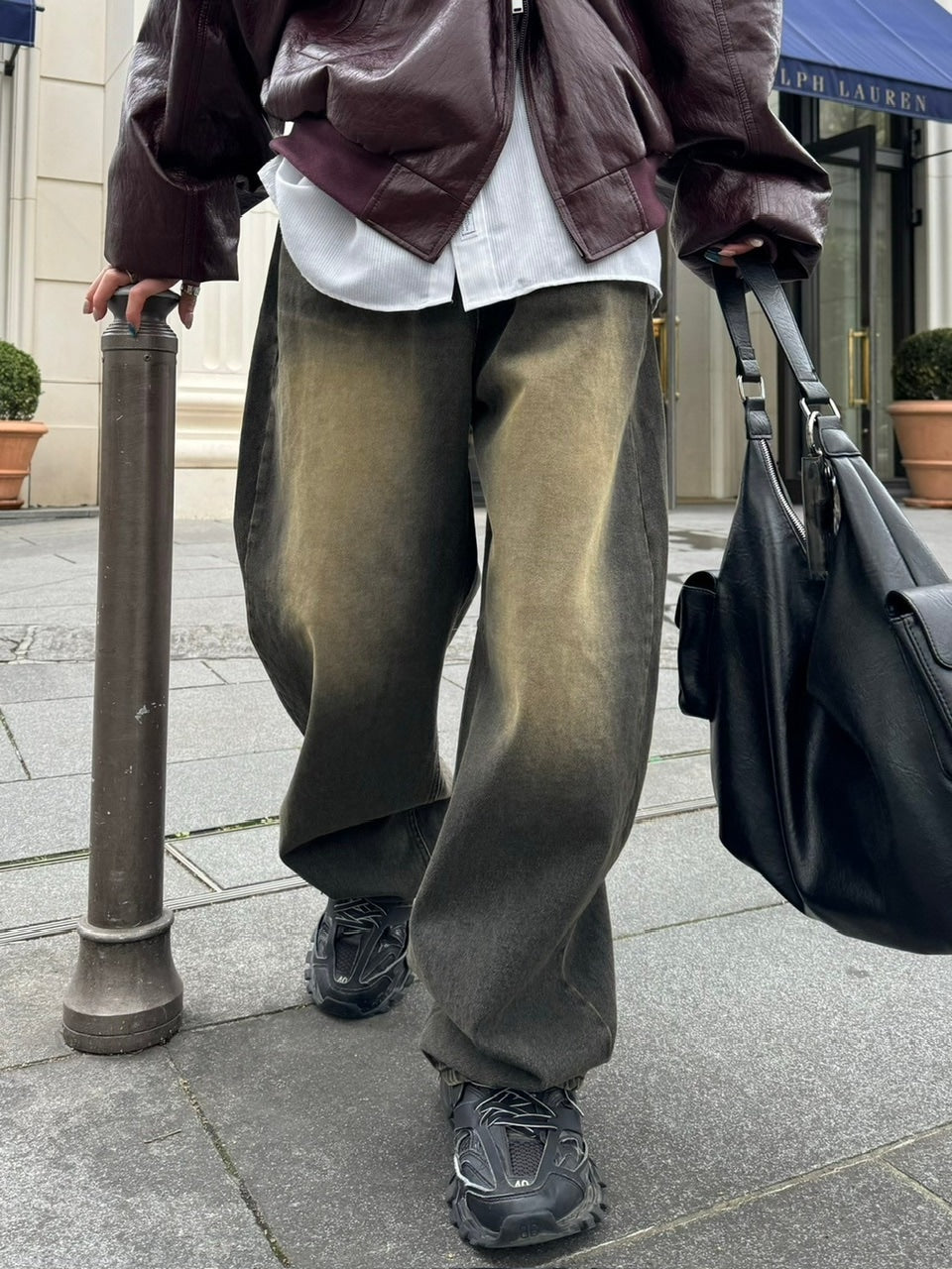 【Chikashitsu +】vintage wash semi wide denim pants 2 / 【チカシツプラス】ヴィンテージウォッシュセミワイドデニムパンツ