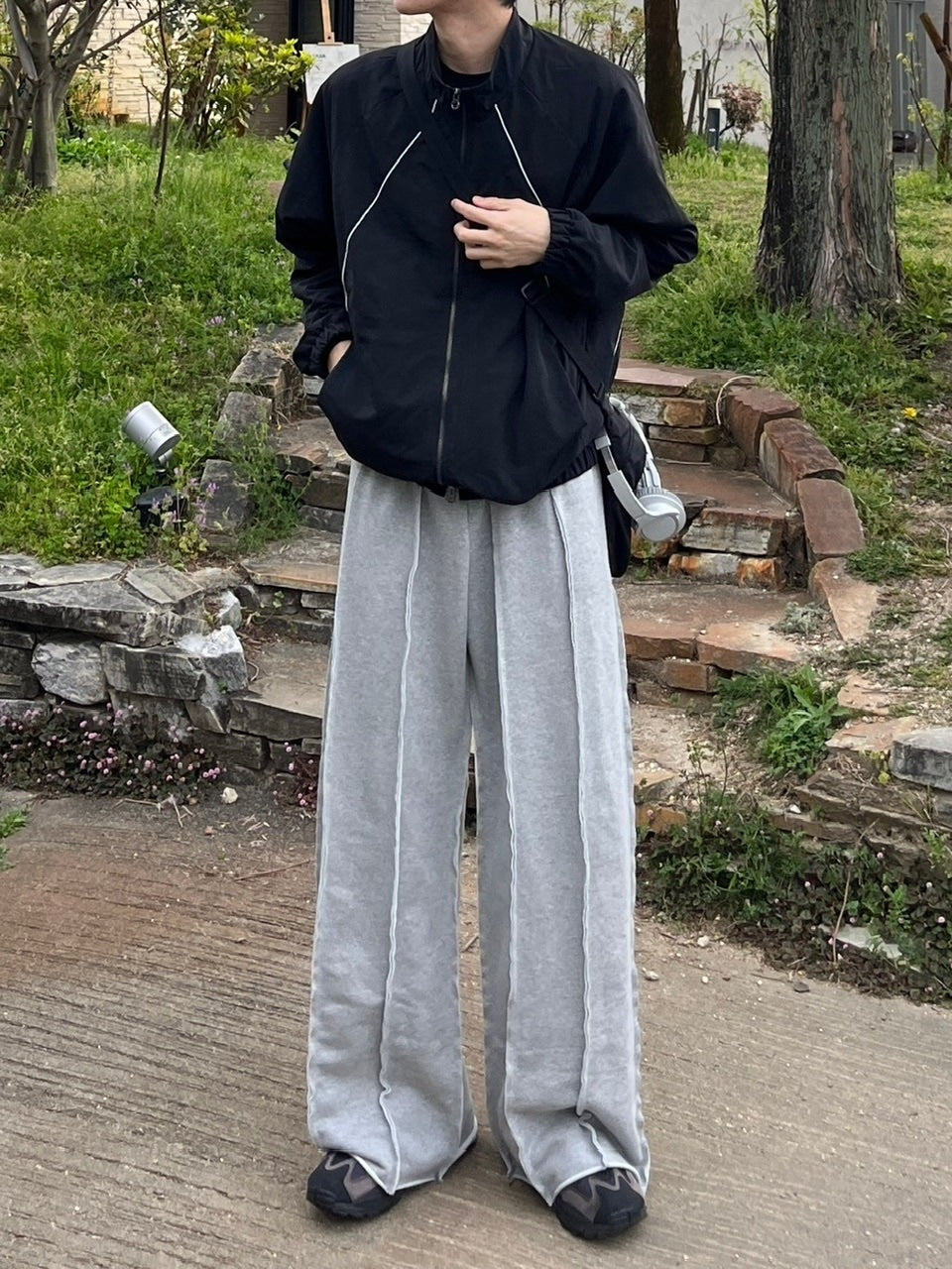 【youll】reverse wide sweat pants (2color)