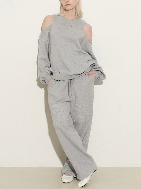 【ROCK CAKE】Open Shoulder Sweatshirt