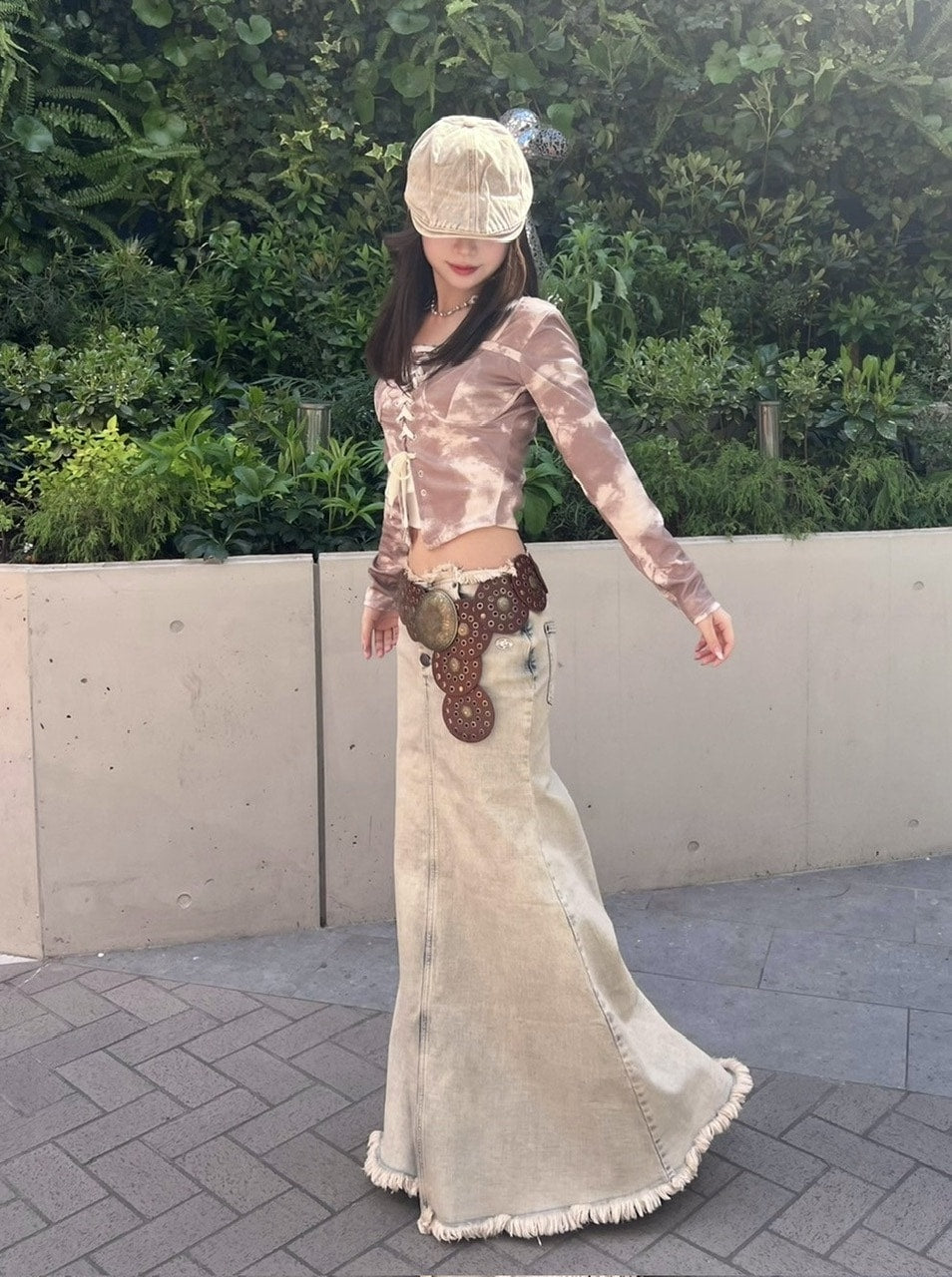 受注制【Never mind the XU】western wide belt (2color)