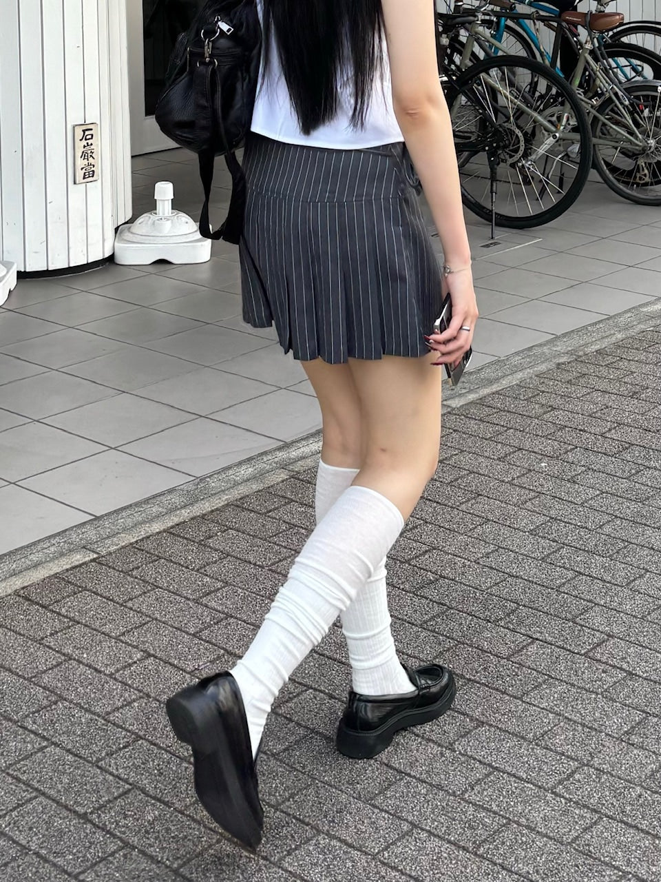 受注制【OaKS】stripe pleats skirt (2color)