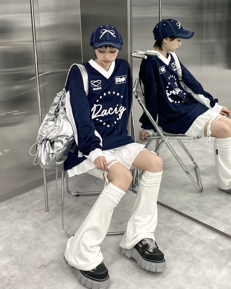 受注制【Never mind the XU】ribbon half leggings (3color)