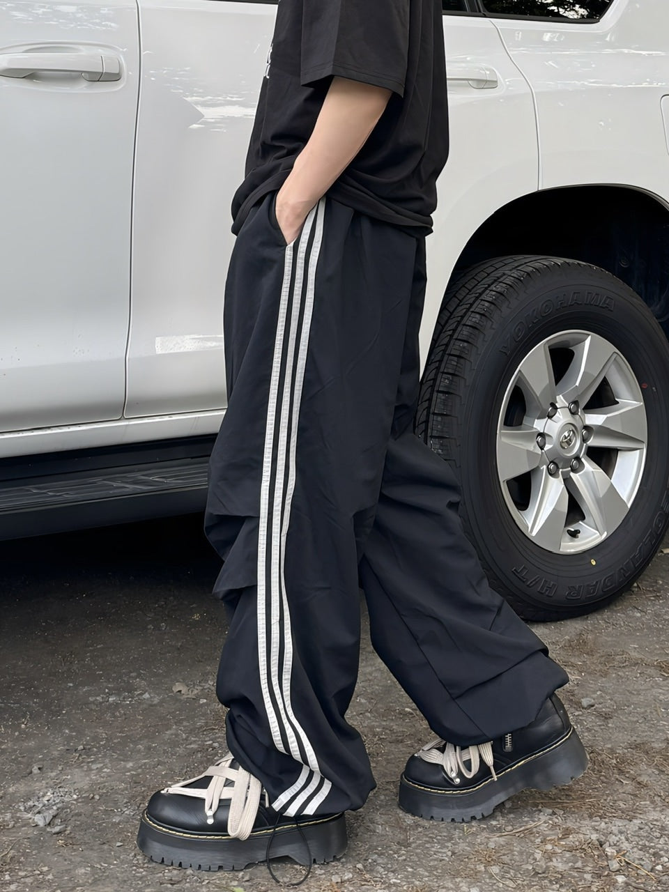 受注制【RENOL】side line parachute pants (2color)