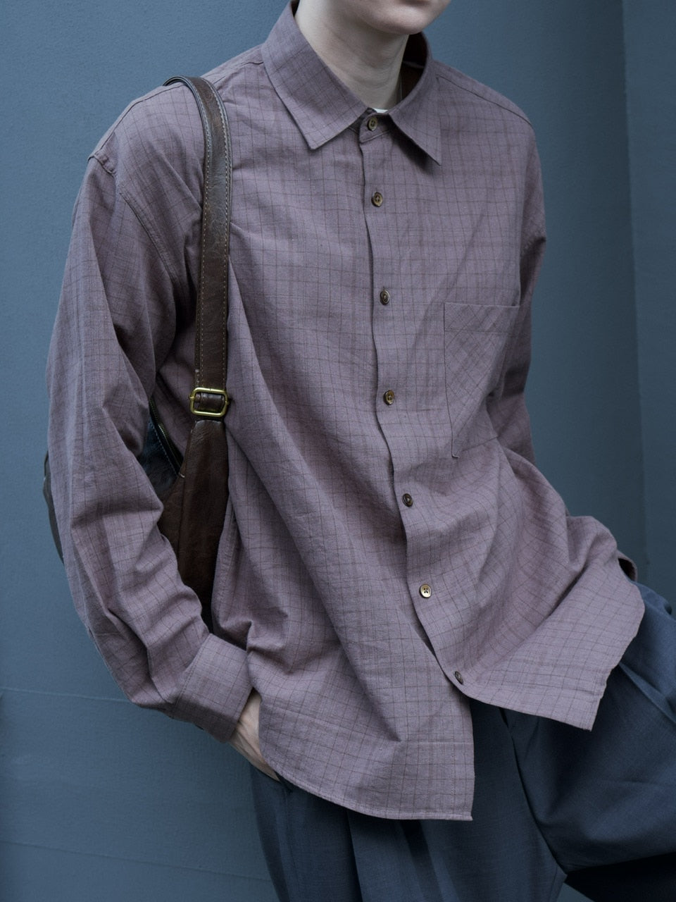 東京店WEB限定【Chikashitsu +】glen check regular shirt(2color)